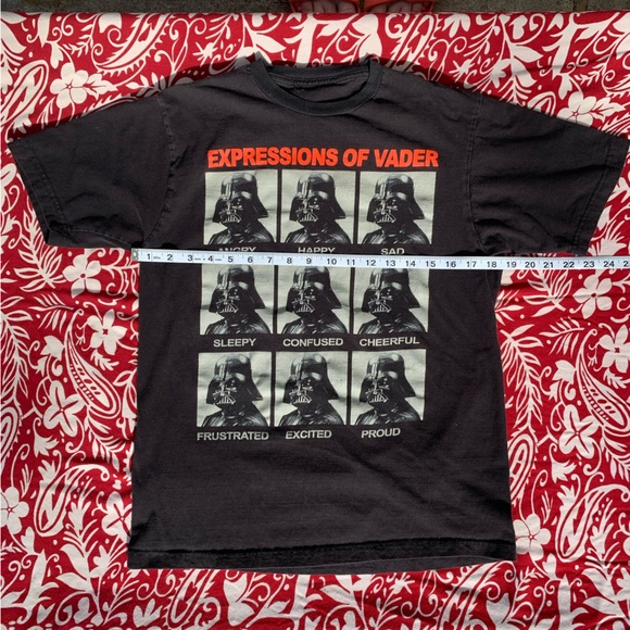 💫 Expressions of Darth Vader Graphic Shirt No Tag Size S/M Black Novelty Tee 💫 - Picture 8 of 12